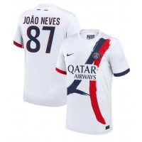 Fotballdrakt Herre Paris Saint-Germain Joao Neves #87 Bortedrakt 2024-25 Kortermet